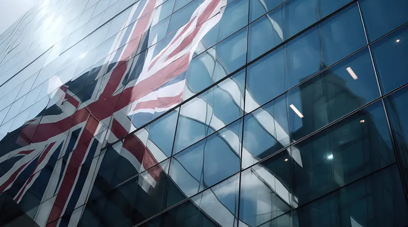 UK Flag Window Reflection