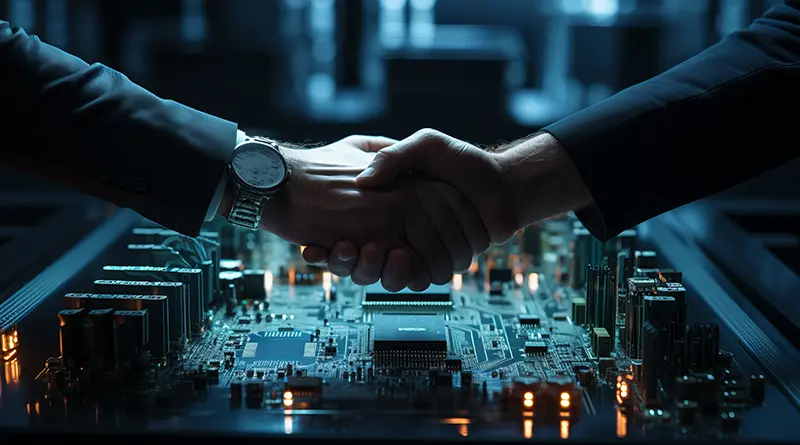Technician shaking hands with client