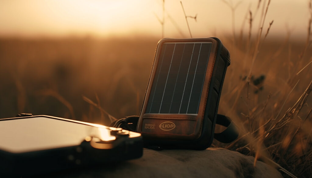 Solar phone charger demonstrating sustainable technology solutions.