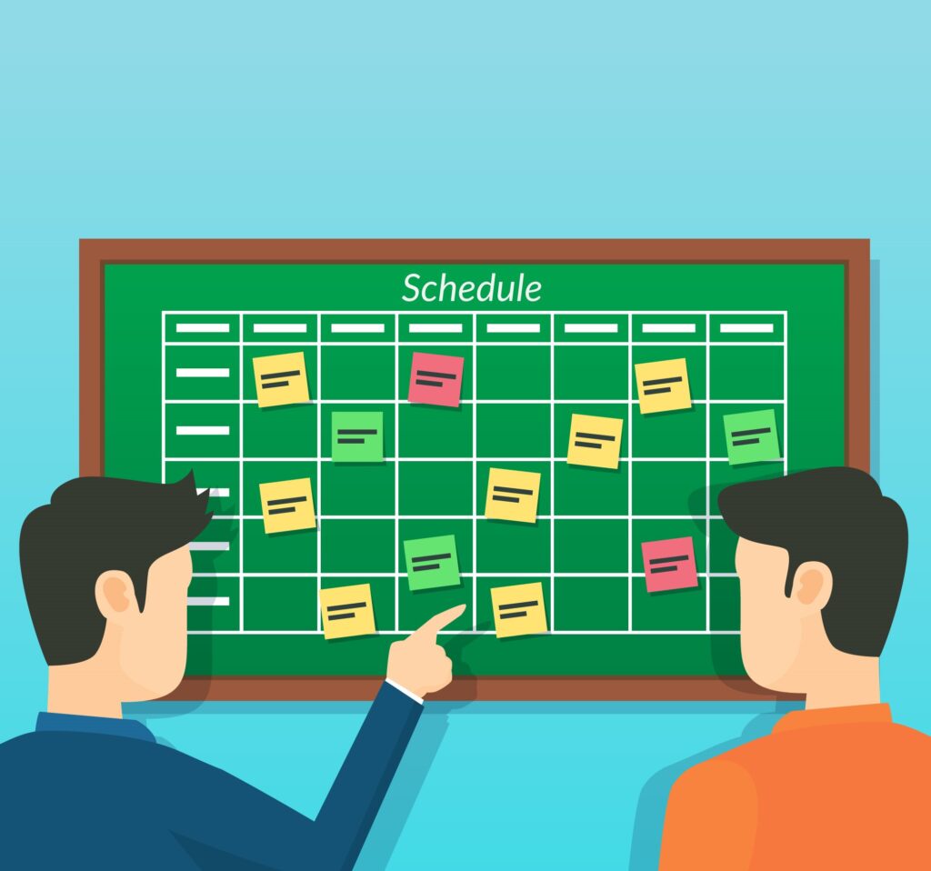 Calendar showing a busy IT team